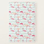 Retro Flamingos auf Minzstreifen Planer (Rückseite)