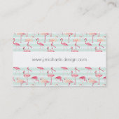 Retro-Flamingos auf Minzstreifen Visitenkarte (Rückseite)