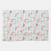 Retro Flamingos auf tadellosen Streifen Handtuch (Horizontal)