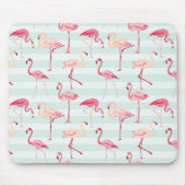 Retro Flamingos auf tadellosen Streifen Mousepad (Vorne)