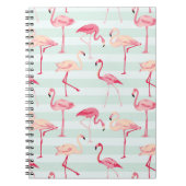 Retro Flamingos auf tadellosen Streifen Notizblock (Vorderseite)