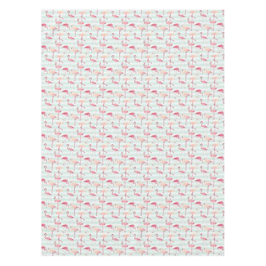 Retro Flamingos auf tadellosen Streifen Tischdecke (Vorderseite)