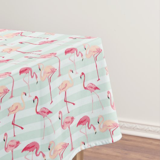 Retro Flamingos auf tadellosen Streifen Tischdecke (Beispiel)