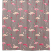 Retro Flamingos Duschvorhang (Vorderseite)