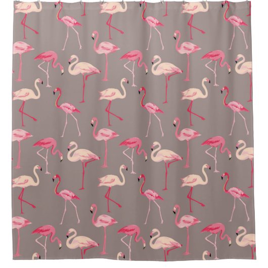 Retro Flamingos Duschvorhang (Vorderseite)