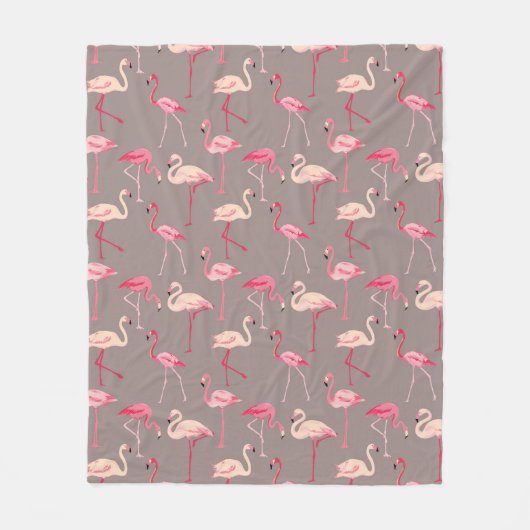 Retro Flamingos Fleecedecke (Vorderseite)