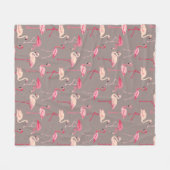 Retro Flamingos Fleecedecke (Vorderseite (Horizontal))