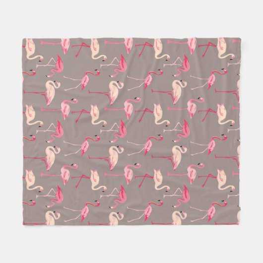 Retro Flamingos Fleecedecke (Vorderseite (Horizontal))
