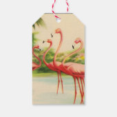 Retro-Flamingos Geschenkanhänger (Rückseite)