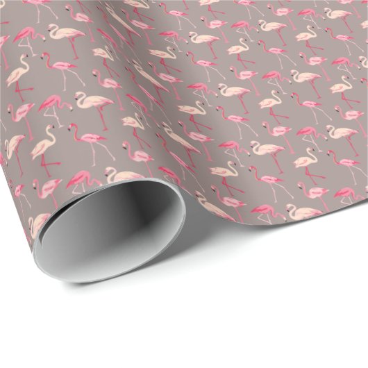 Retro Flamingos Geschenkpapier (Rolleneckpunkt)