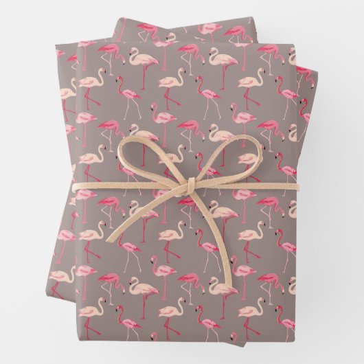 Retro Flamingos Geschenkpapier Set (Beispiel)