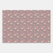 Retro Flamingos Geschenkpapier Set (Vorderseite)