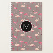 Retro Flamingos | Monogramm Planer (Vorderseite)
