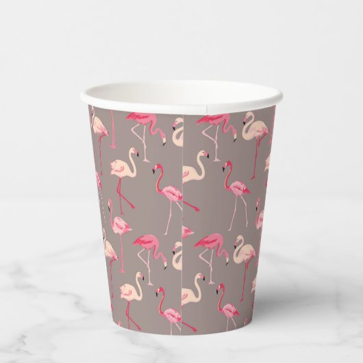 Retro Flamingos Pappbecher (Rechts)