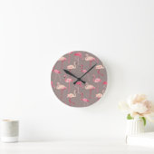 Retro Flamingos Runde Wanduhr (Zuhause)
