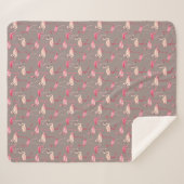 Retro Flamingos Sherpadecke (Vorderseite (Horizontal))