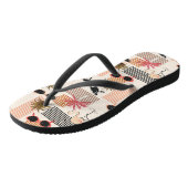 Retro Flamingos und Palms Badesandalen (Schrägansicht)