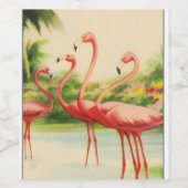 Retro-Flamingos Weinetikett (Einzelnes Label)