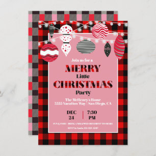 Retro Flannel Weihnachtsfeier Party Einladung