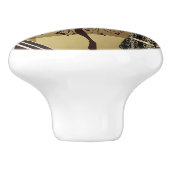 Retro Flapper Dancers Black Gold Keramikknauf (Seitenansicht)