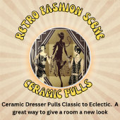 Retro Flapper Dancers Black Gold Keramikknauf