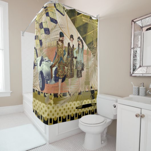 Retro Flappers im Pariser Duschvorhang (Beispiel)