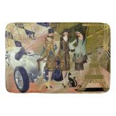 Retro Flappers in Paris Badematte (Vorderseite)