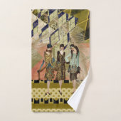 Retro Flappers in Paris Badhandtuch Set (Handtuch)