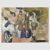 Retro Flappers in Paris Decoupage, Handwerk, Seidenpapier (Vorderseite)