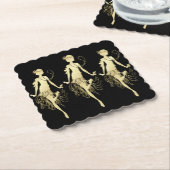 Retro Flappers, schwarzer Hintergrund Untersetzer (angewinkelt)