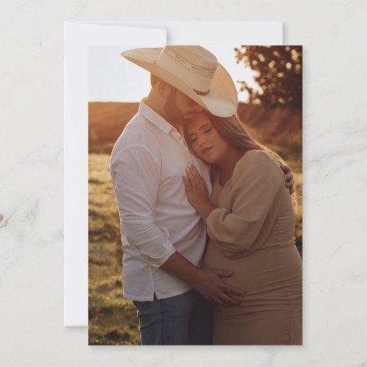 Retro Flaschen und Stiefel Cowgirl Foto Babydusche Einladung (Rückseite)