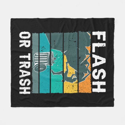 Retro Flash oder Trash Fun Rock Klettersteig Bo Fleecedecke (Vorderseite (Horizontal))