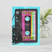 Retro Flashback Geburtstagspartei Einladung (Stehend Vorderseite)