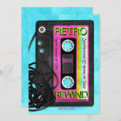 Retro Flashback Geburtstagspartei Einladung (Vorne/Hinten)