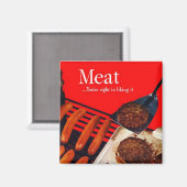 Retro-Fleisch Magnet (Vorderseite/Rückseite)