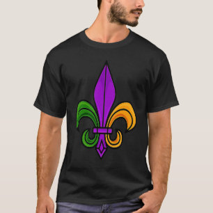 Retro Fleur de Lys Mardi Gras Ausstattung für Frau T-Shirt