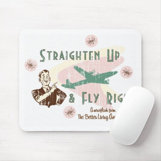 Retro 'Fliege Right Mousepad (Mit Mouse)