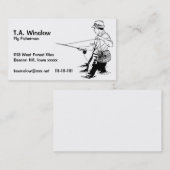 Retro Fliegen-Fischer-Visitenkarte Visitenkarte (Vorne/Hinten)