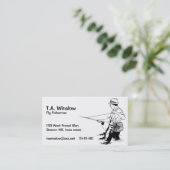 Retro Fliegen-Fischer-Visitenkarte Visitenkarte (Stehend Vorderseite)