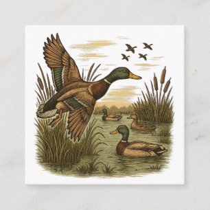 Retro-Fliegende-Stockenten-Jagd Begleitkarte