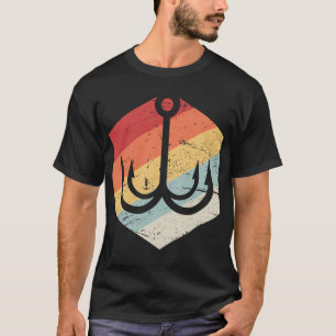 Retro-Fliegenfischer mit Angelrute im Gebirge T-Shirt