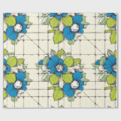 Retro-Fliesen-Blumen-Wrap-Papier Geschenkpapier (Flach)