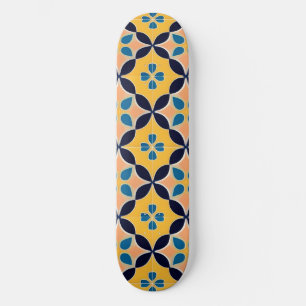 🎨 Retro Fliesen Glow 🌈 Farbige Geometrie Skateboard
