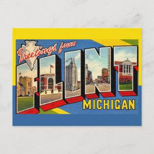 Retro Flint Michigan Gruß Postkarte