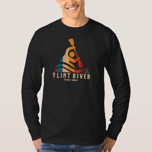 Retro Flint River Kayaking T-Shirt (Vorderseite)