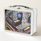 Retro Flipper & Initialen Hinzufügen Rückseite Met Metall Lunch Box (Vorderseite)