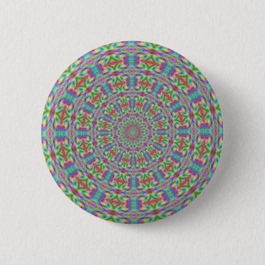 Retro flippiger Kaleidoskop-Knopf Button (Vorderseite)