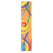 Retro flippiger Kreis-Entwurf Kurzer Tischläufer (Vorderseite)