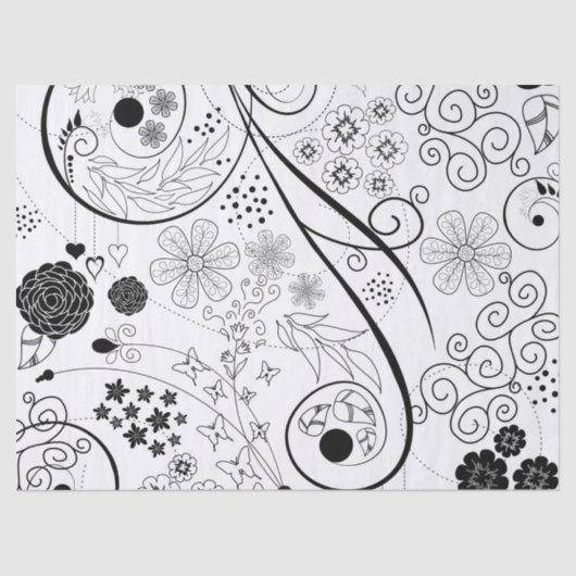 Retro flippiges modisches Muster Seidenpapier (Vorderseite)