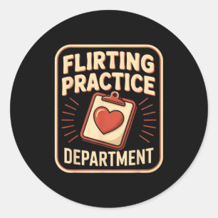 Retro Flirt-Übung Abteilung Lustiger Valentinstag Runder Aufkleber